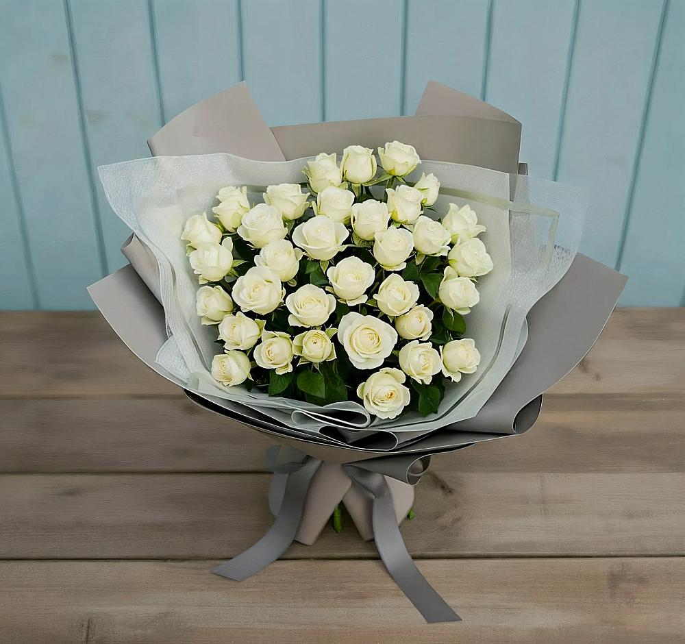 Букет Белоснежная нежность в Беспятово