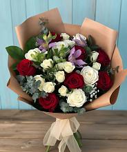 Букет цветов из:  Розы и Альстромерии #REPLACE_PRED# Беспятово