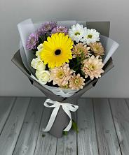 Букет цветов из:  Розы, Герберы и Хризантемы в Беспятово