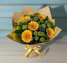 Букет цветов из:  Герберы и Хризантемы #REPLACE_PRED# Беспятово