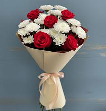 Букет цветов из:  Розы и Хризантемы в Беспятово