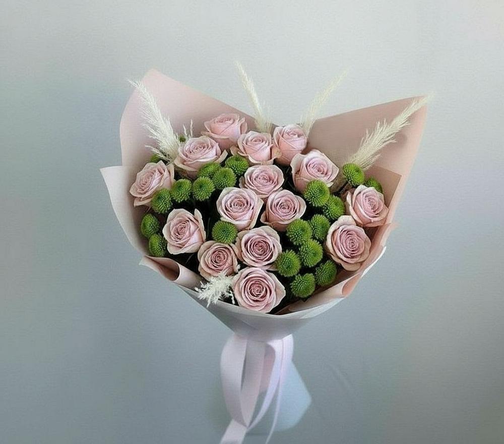 Букет цветов из: Розы и Хризантемы в Беспятово