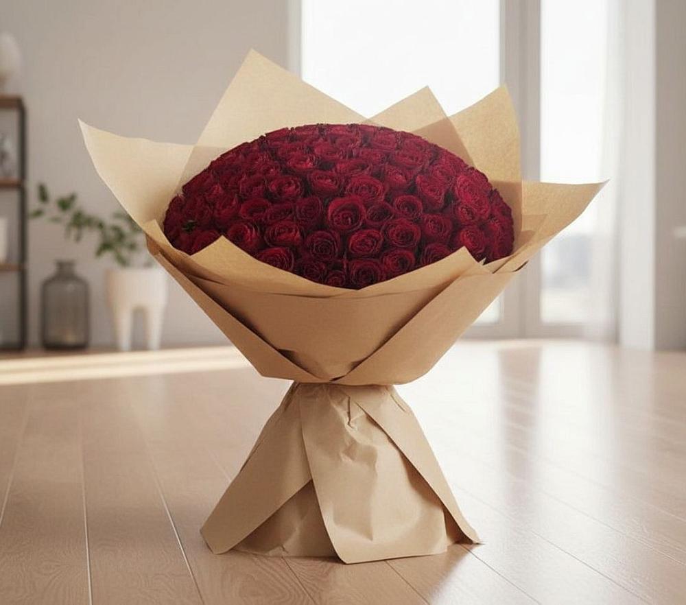 Букет 101 Красная роза в Беспятово