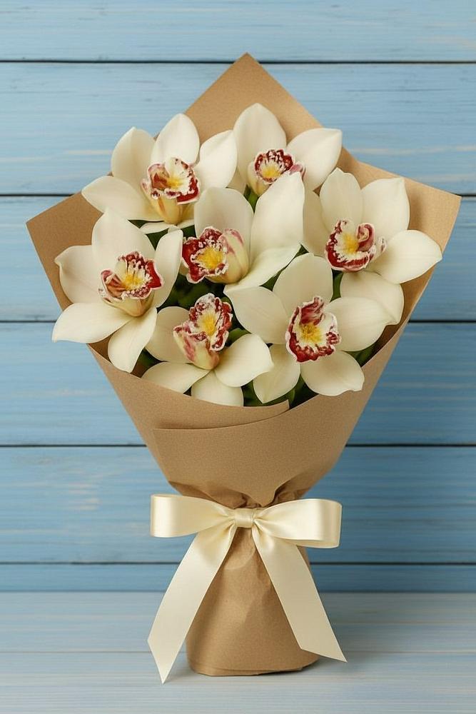 Букет цветов из: Орхидеи и Розы в Беспятово