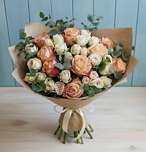 Букет цветов из:  Альстромерии и Розы в Беспятово